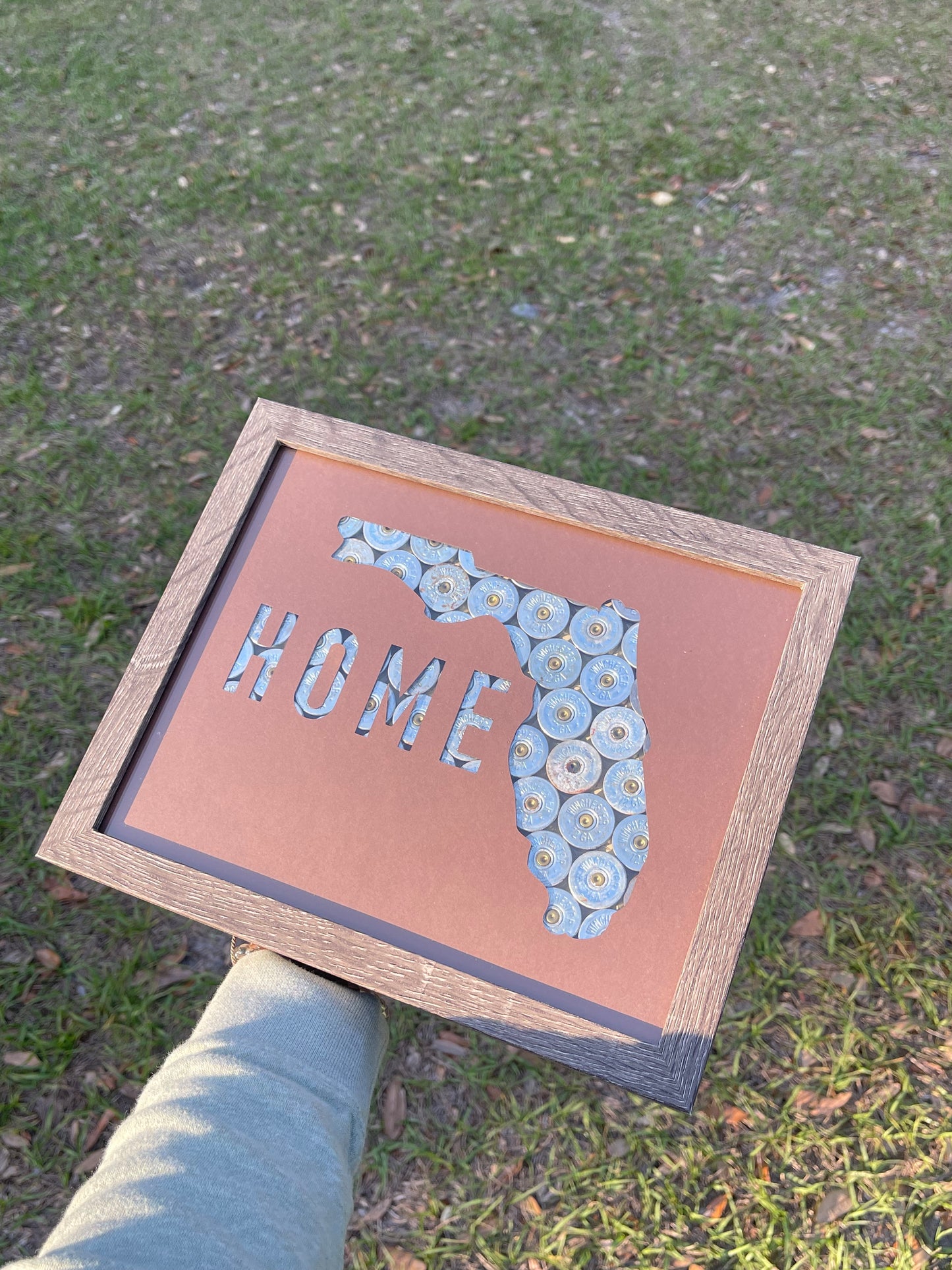 Home with Florida Outline Shotgun Shell Frame